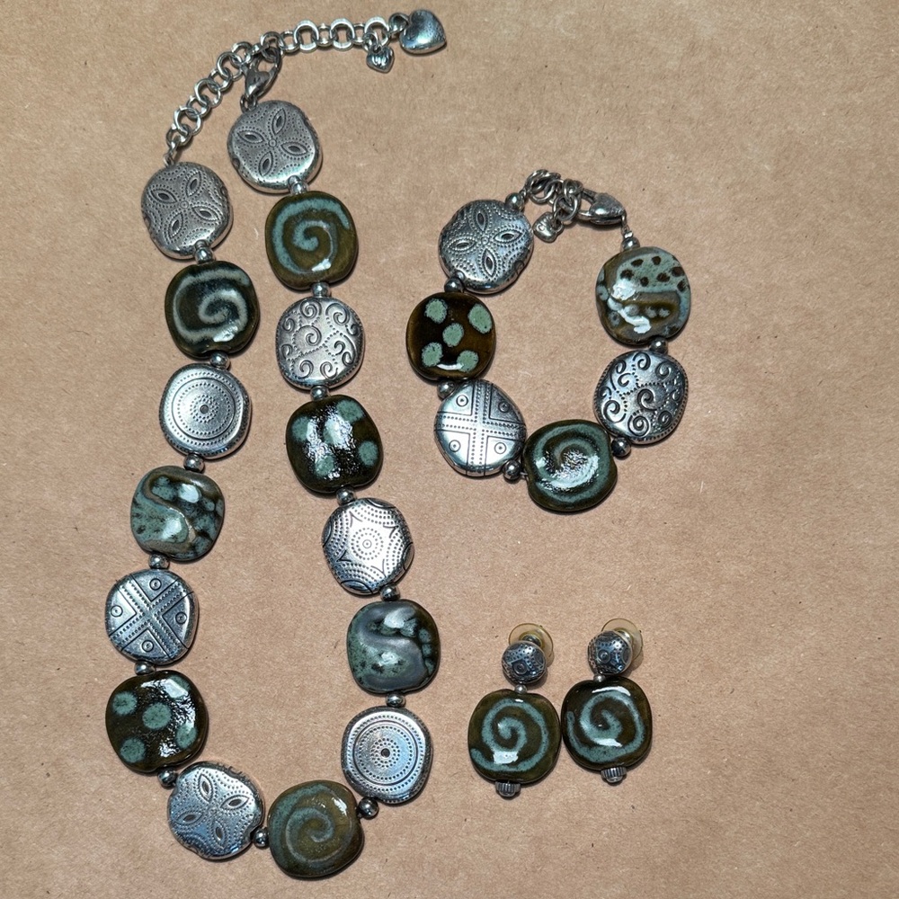 Brighton Silver and Stone Jewelry Set